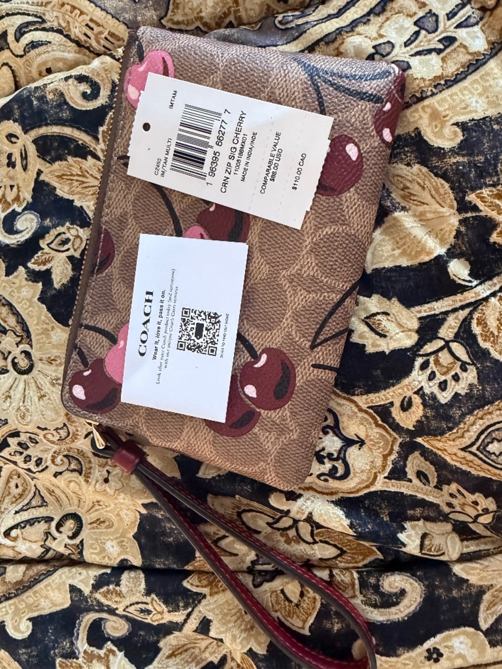 COACH LIMITED EDITION Wristlet Limited Edition Cherries Pink and Burgundy